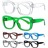 Eyekepper 6 Pack Blue Light Blocking Reading Glasses Metalless Screwless Spring Hinges for Women Ladies Computer Readers
