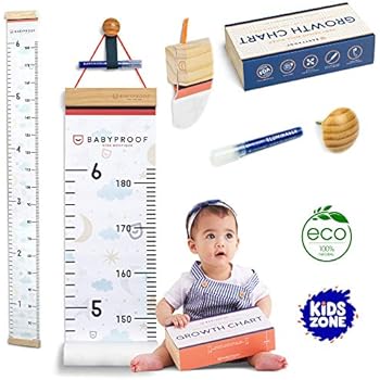 Growth Chart for Kids by Baby Proof - Measuring Height Chart and Kids Decor! Meaningful Memories Through Kid Size Chart Measurement. Night Sky Growth Chart Ruler for Wall with Wooden Keepsake Box