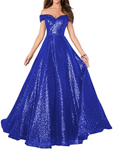 YIRENWANSHA 2018 Off Shoulder Prom Dress for Women Long Sequin Manual Beaded Formal Gown SHPD41
