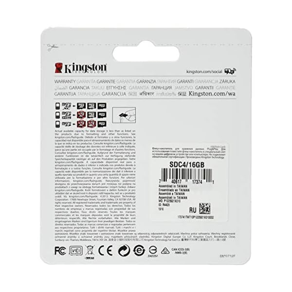Kingston SDC4/16GB Micro SDHC 16GB bis zu 4MB/s Klasse 4 Speicherkarte (inkl. microSD zu SD Adapter,) – Bild 4