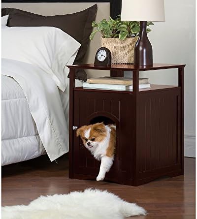 Merry Products Nightstand Pet House/Cat Litter Box Cover Walnut