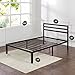 ZINUS 14 Inch Luis Quick Lock Metal Platform Bed Frame with Headboard Mattress Foundation, No Box Spring Needed, Twin, Black
