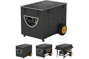 GEHENG Runtime Generator Cover, 100% Waterproof Generator Cover, Double Layer Design, All Weather Use, Extra Heavy Duty 600D Water Resistant Polyester Tarp, 32"x24"x24", Tear-resistant, black.