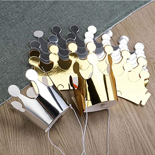 Birthday Party Hats, Popmall 10 pcs Paper Crown Party Crown Hat Cap with 12 party horns noisemakers Blowouts Whistles Party Favors