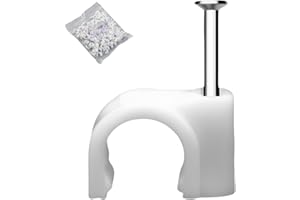 and High Carbon Steel Nails Cable Cord Management Clips for Anti Movement Fixation Efficient Wiring Organization White Round 
