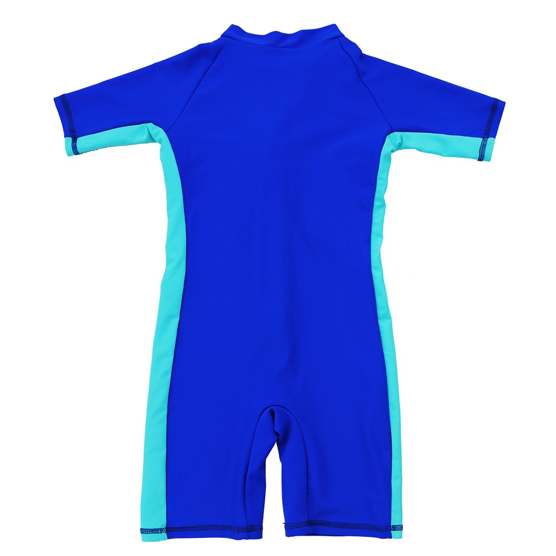 HaoLian Full Swimsuit for Boys UV Swim Suits Short Sleeve Sunsuit Sun Protection Rash Guard Swimwear for Kids Blue M