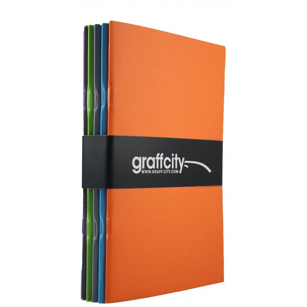 5 Pack Sketch Book A5 Drawing Pad Bundle 140GSM Cartridge Paper Colour Covers 40 Pages in Each Book