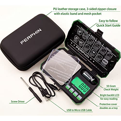 Digital Pocket Scale with Zipper Case, 200g x 0.01g High Precision Gram Scale, comes with