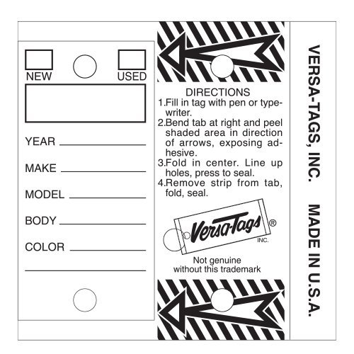Versa Tag White Key Tags Self-Protecting, 250 tags per box with metal rings - //medicalbooks.filipinodoctors.org