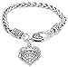 for Grammy Bracelet Engraved Gift Jewelry for Grammy Crystal Adorned Heart Shaped Pendant Lobster Claw Bracelet Gift for Mom or Grandma Colorless