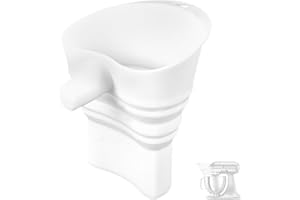Upgrade Thickened Extended Flour Funnel for Artisan KSM150 Mixer, White Silicone Tilt-Head Stand Mixer Attachment Funnel Acce