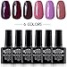 Gel Nail Polish Kit Nail Art - French Manicure Pedicure UV LED Soak Off Nail Lacquers Set Including 6 bottles, 10ml each by Perfect Summer ?Set 06?