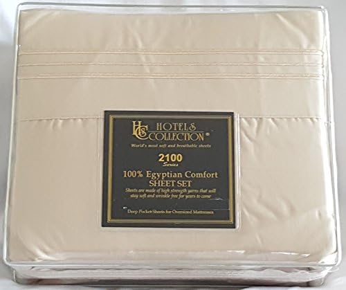 Bed Sheets Bedding Set By HCS Hotels Collection 2100 (New Edition),both Side Brushed,super Soft,hypoallergenic &amp; Wrinkle Free 4 Pieces Set (King, Beige)