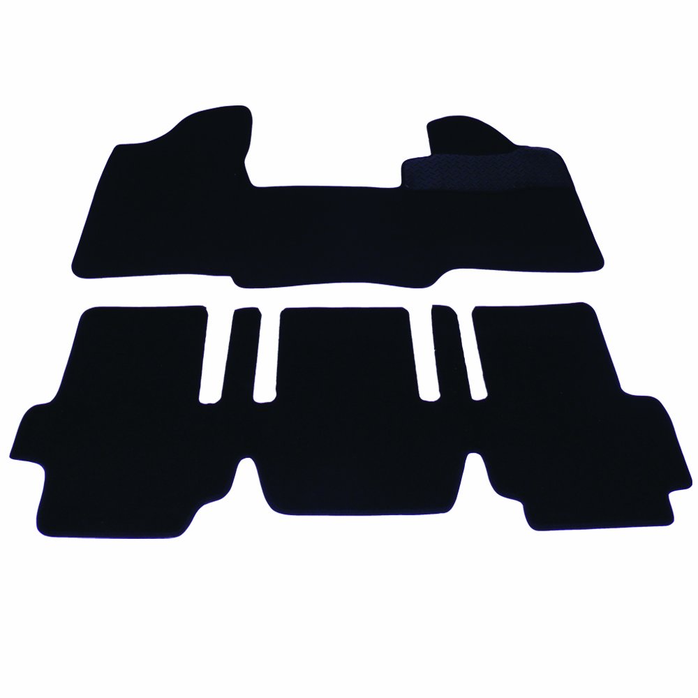 Sakura Mat Set for Fiat Multipla 00 Onwards Carpet with Rubber Heelpad, Black