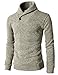 H2H Men's Shawl Neck Pullover Sweater Ribbed V Neck Dress Sweater Ivory US S/Asia M (KMOSWL036)