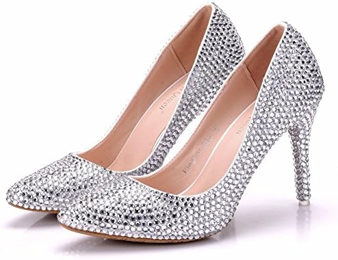 Sogala High Heels Women Shoes Silver Diamonds 17cm Heels Wedding Bridal Shoes