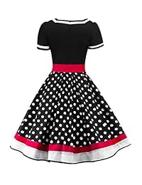 Vestido de fiesta informal con estampado de lunares y mangas acampanadas con cinturón para mujer