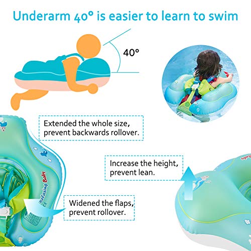 Delicacy Baby Swimming Float, Baby Inflatable Floats Ring Safety Belt Bathtub Swimming Pool Suitable for 6-36 Months,Size L [Upgraded Version] - Thumbnail 2