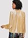 Romwe Women's Long Raglan Flounce Sleeve Oversized Sparkle Metallic Blouse Tee Top Gold M