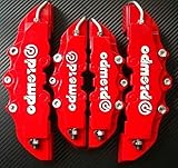 Multi-purpose Auto Tools 4Pcs 3D Useful Car Universal Disc Brake Caliper Covers Front & Rear(Red)