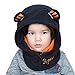 Leories Kids Winter Windproof Cap Thick Warm Face Cover Adjustable Ski Hat Dark Blue/Pink