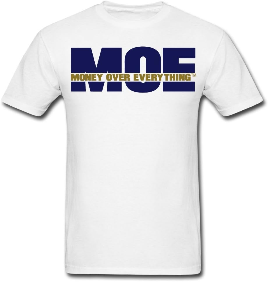 Lidong Money Over Everything Comfortable Men's T-Shirts White XXL