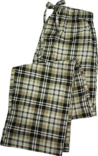 B O P J - Rio Value Printed Plaid Flannel Sleep Lounge Pant, Tan, Black 39132-Medium