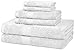 Amazon Basics 6 Piece Oversized Fade resistant Towel set, 100% Cotton towels for bathroom, soft and absorbent, 2 Bath Towels, 2 Hand Towels and 2 Washcloths bathroom towel set, White