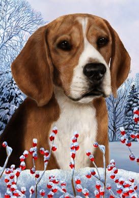 Best of Breed Beagle Winter Berries Garden Flag