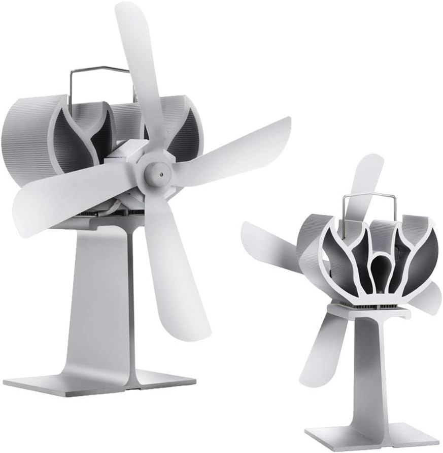 Ventiladores de estufa con energía térmica, 4 hojas de aluminio de