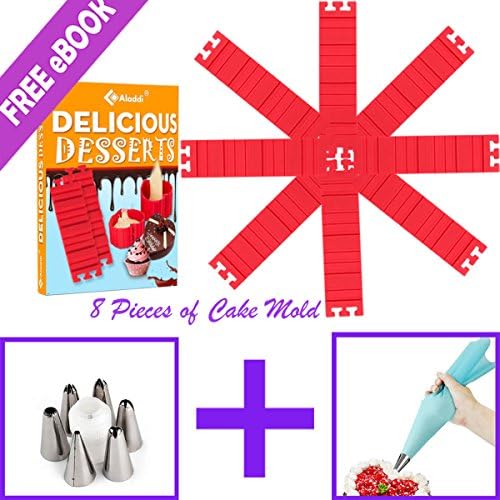 Best Silicone Cake Mold Magic Bake Snake and Cake Decorating Tips Combo, DIY Baking Mould Tool Design Your Pastry Dessert with Any Pan Shape, Nonstick Flexible Reusable Easy to Use (8+ decorate kits)