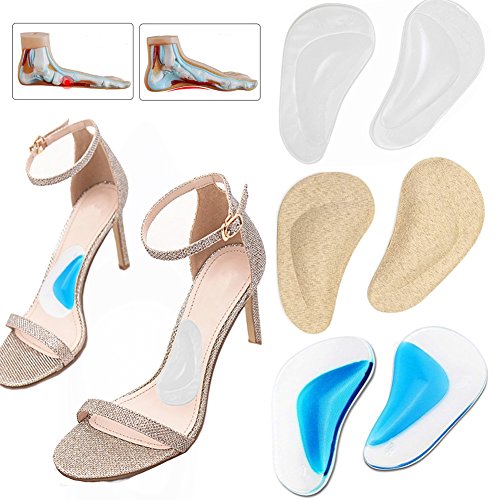 Silicone Arch Support Insoles Flat Feet Correct Gel Orthotic Cushion Relieves Pain Reduce Pressure (Best Arch Support For High Heels)