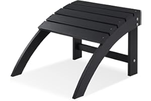 EFURDEN Adirondack Ottoman, Adirondack Foot Rest, Poly Lumber Ottoman Perfect Match for Adirondack Chairs, Black