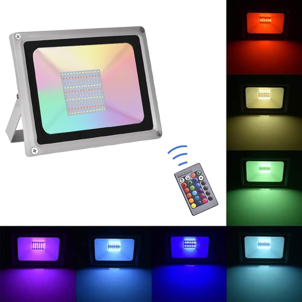 Sararoom 100W Focos Led exterior,IP65 RGB Foco LED,16 Colores ...