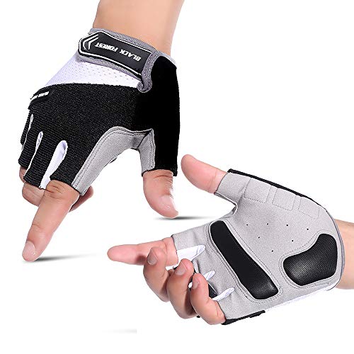 Sinwo Unisex Breathable Cycling Gloves Non-Slip Bicycle Gloves Wearable for Fitness Sport Outdoor Gloves (Black, L)