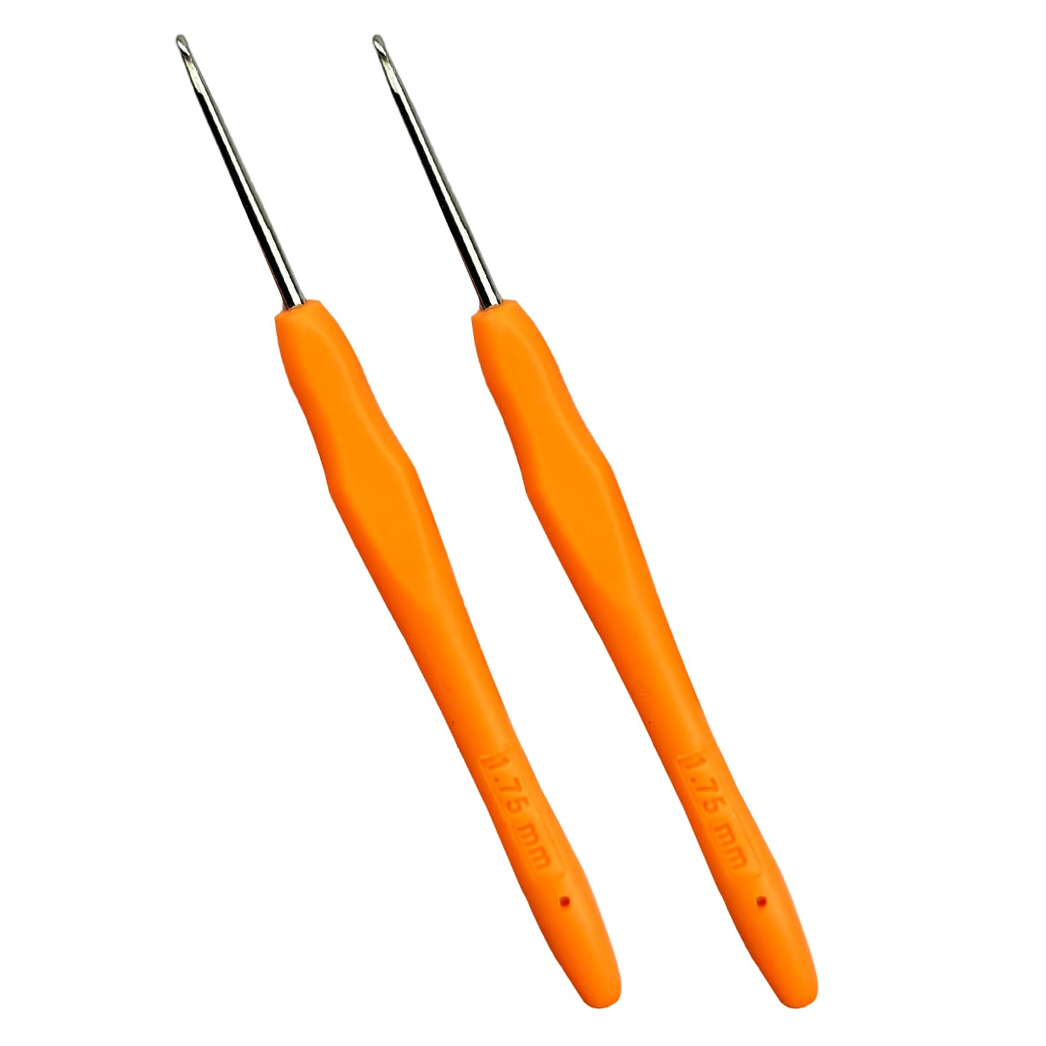Photo 1 of Mdoker 2PCS Small Size Crochet Hook Ergonomic Handle Crochet Hook Needles for Arthritic Hands,Thread Crochet Steel Lace Hooks Size 1.75mm