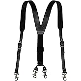 SILKSEA Leather Suspenders for Men Heavy Duty With Hooks Vintage Western Men's Braces