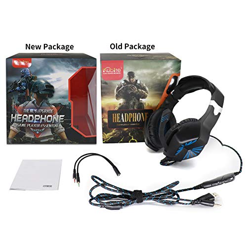 RegeMoudal Gaming Headset for Xbox One, PS4, PC, Noise Cancelling Over Ear Headphones Mic, Blue LED Light, Subwoofer Surround, Soft Memory Earmuffs for PC Laptop Tablet and Smart Phone - Thumbnail 6