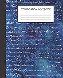 Composition Notebook: Vintage Mermaid Letters Faux Ombre Glitter Glam College Ruled Notebook Lined School Journal