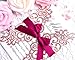 FEIYI 25 Pieces Laser Cut Wedding Invitations Cards With Burgundy Color Ribbon For Birthday Baby Shower Wedding Rehearsal Dinner Invite