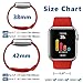 Sport Band for Apple Watch 42mm 38mm, Soft Silicone Sport Strap Replacement Bands for iWatch Apple Watch Series 3, Series 2, Series 1 38mm Red Small