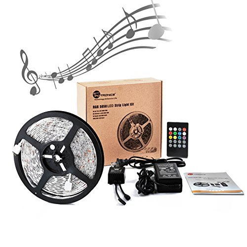 Music Led Strip Lights, TaoTronics Christmas Rope Lights Kit (300 Leds, RGB,20 Key, 16.4ft)