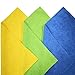 POLYTE Microfiber Cleaning Cloth Ultrasonic Cut Edgeless, 14 x 14 in (36 Pack, Blue,Green,Yellow)