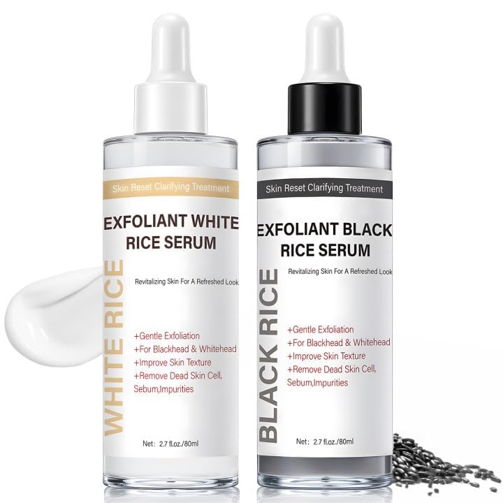 Photo 1 of Black Rice Exfoliant, 2pc Soft Gentle Rice Peel Exfoliating Shot Ampoule for Face BodyLPNPMER7571161

