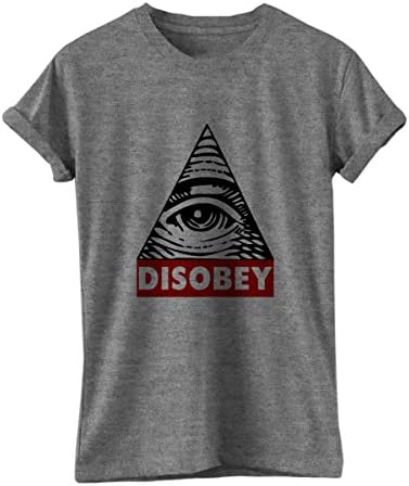 ZodaOHO ALL SEEING EYE Pyramid disobey unisex T-Shirt -gray-XL