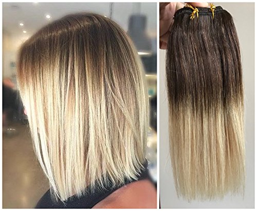 Devalook Hair Extensions 10 Inches Medium Brown To Light Blonde 10 Inches Short Straight Full Head 100 Real Clip In Human Hair Extensions Ombre Hairpieces 80grams Medium Brown To Light Blonde Amazon In Beauty
