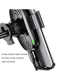 Baseus   Cargador inalámbrico de coche para iPhone XS Max Xr Xs X 8 Plus 8, Samsung Galaxy S10 S10+ S10e S9 S9+ (10 W, carga rápida, sensor de gravedad)