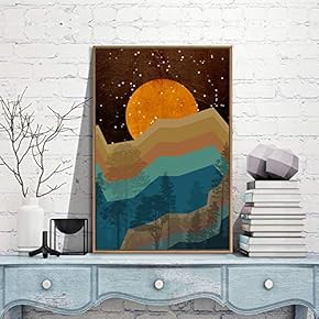 Framed for Living Room Bedroom Nordic Style Mountains for