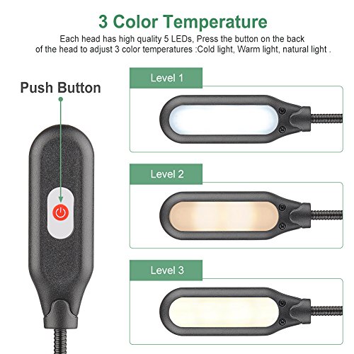 GLORIOUS-LITE 10 LED Book Light/Clip Light/Reading Light/Clip On Lamp/Music Stand Light/Portable Light Color Adjustable/USB and Battery Operated/Clip on Light for Bed,Travel, E-Reader,Desk,Computer