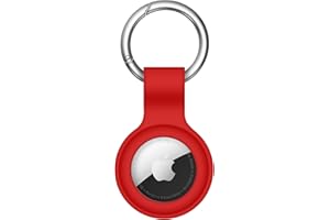 Linsaner Compatible with AirTag Case Keychain Air Tag Holder Silicone AirTags Key Ring Cases Tags Chain Apple AirTag GPS Item Finders Accessories，Red